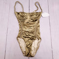 ISA BOULDER GREEN RIBBONED SWIMSUIT - SIZE S