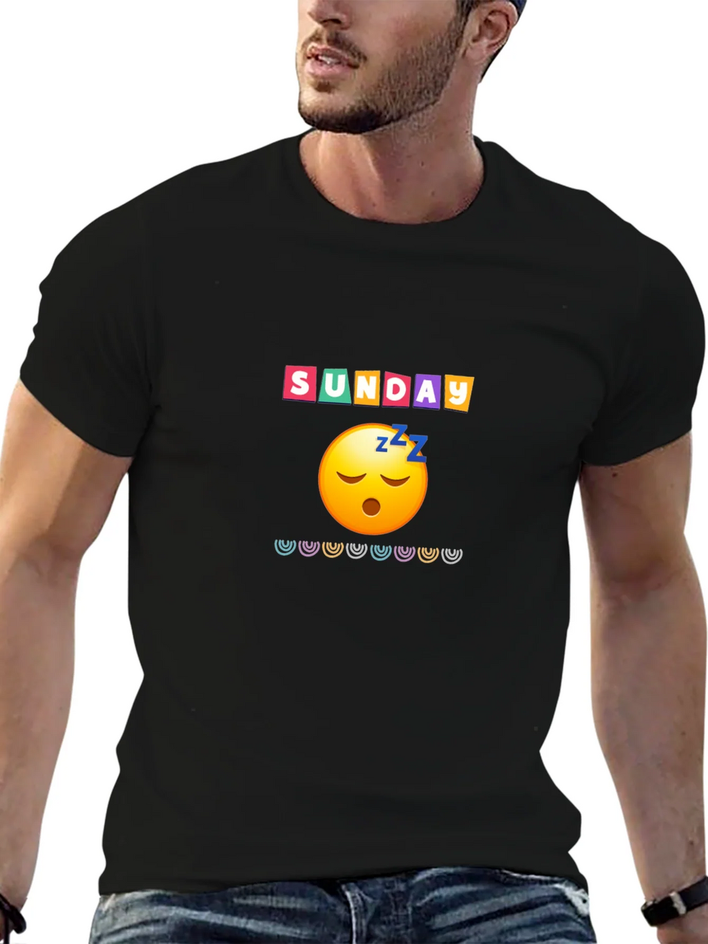 Lazy Sunday Emoji Graphic Tee - Relaxed Fit