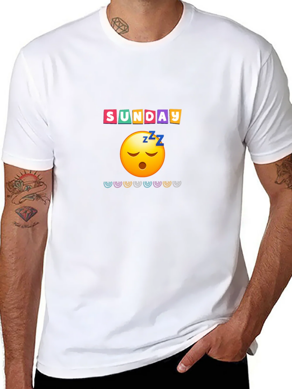 Lazy Sunday Emoji Graphic Tee - Relaxed Fit