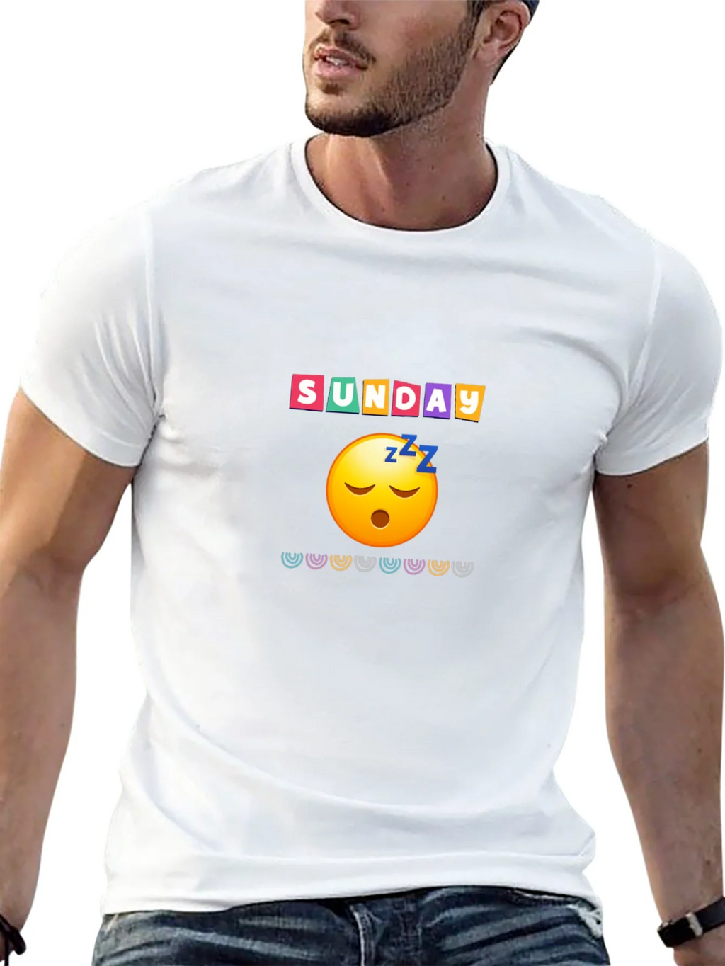 Lazy Sunday Emoji Graphic Tee - Relaxed Fit