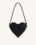 Francisca Heart Shaped Crossbody Bag - Black