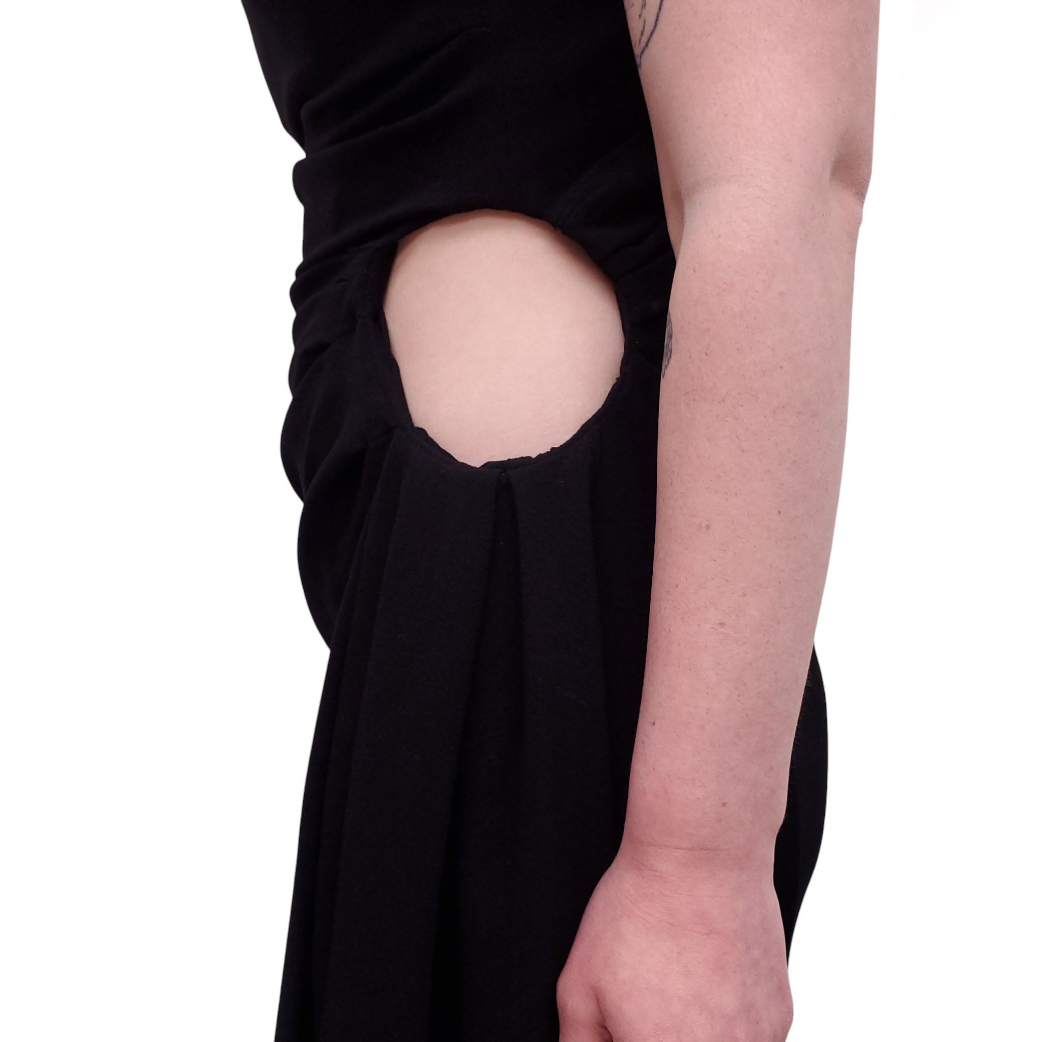 JACQUEMUS BLACK 'LE RAPHIA' RUCHED DRESS - SIZE 38