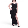 JACQUEMUS BLACK 'LE SPLASH' RUCHED DRESS - SIZE 42