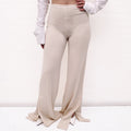 JACQUEMUS CREAM WIDE LEG PANTS - SIZE 34