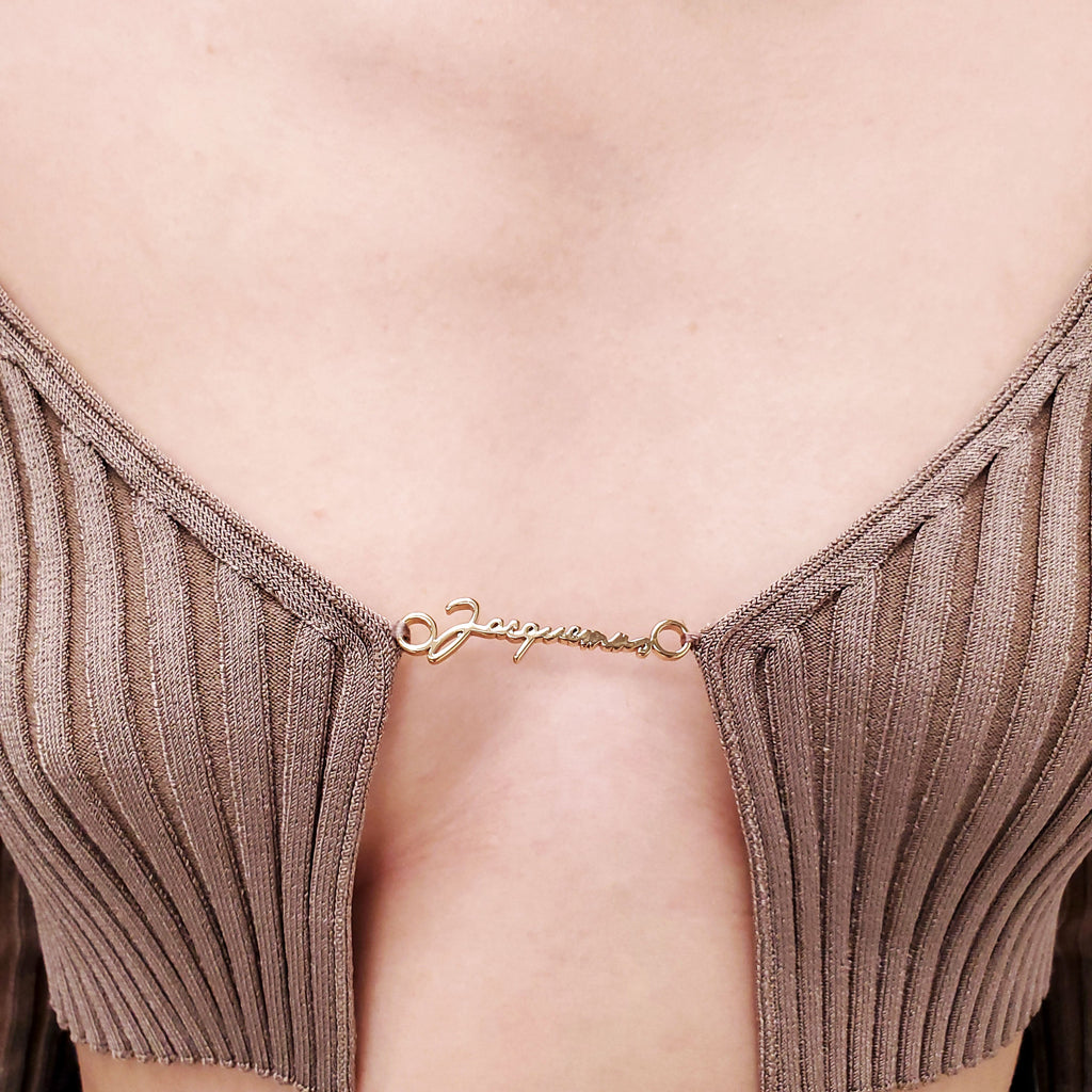 JACQUEMUS DARK BEIGE ‘LA MAILLE PRALÙ’ SHORT CARDIGAN - SIZE 36