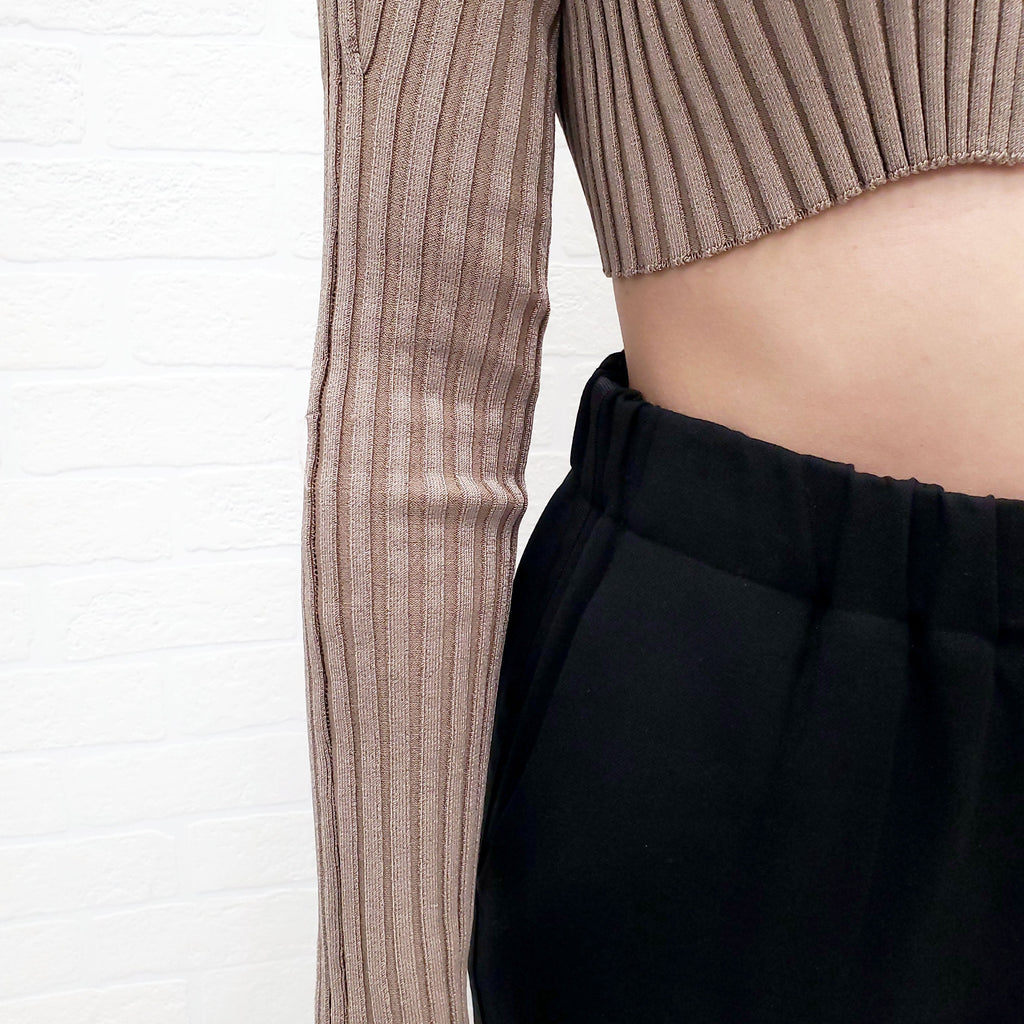 JACQUEMUS DARK BEIGE ‘LA MAILLE PRALÙ’ SHORT CARDIGAN - SIZE 36