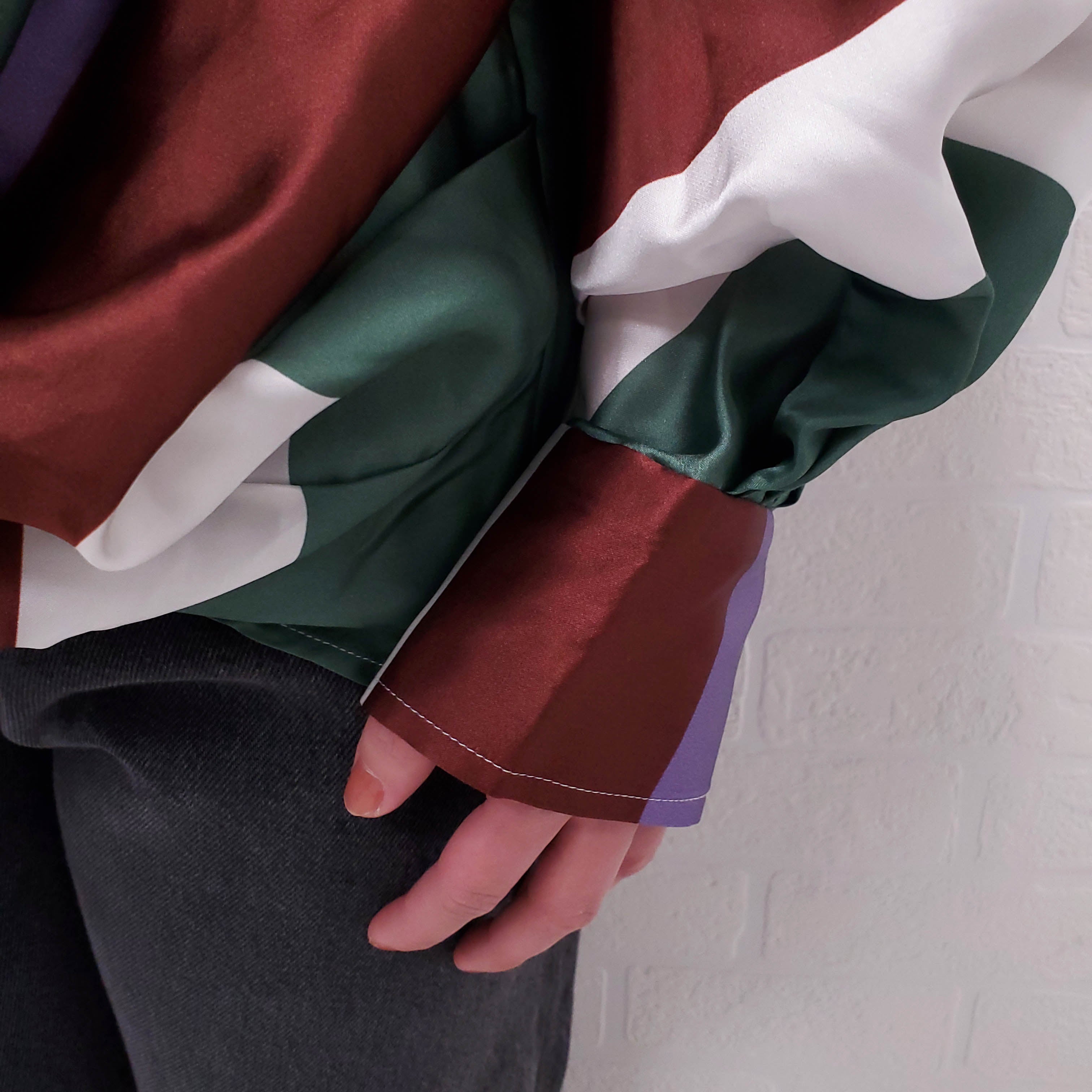 JACQUEMUS MULTI-COLOUR 'WAIST-TIED DRAPED BLOUSE - SIZE 38
