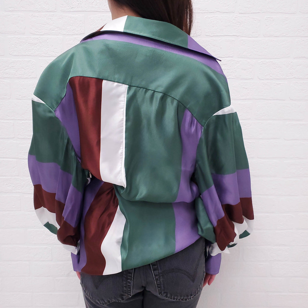 JACQUEMUS MULTI-COLOUR 'WAIST-TIED DRAPED BLOUSE - SIZE 38
