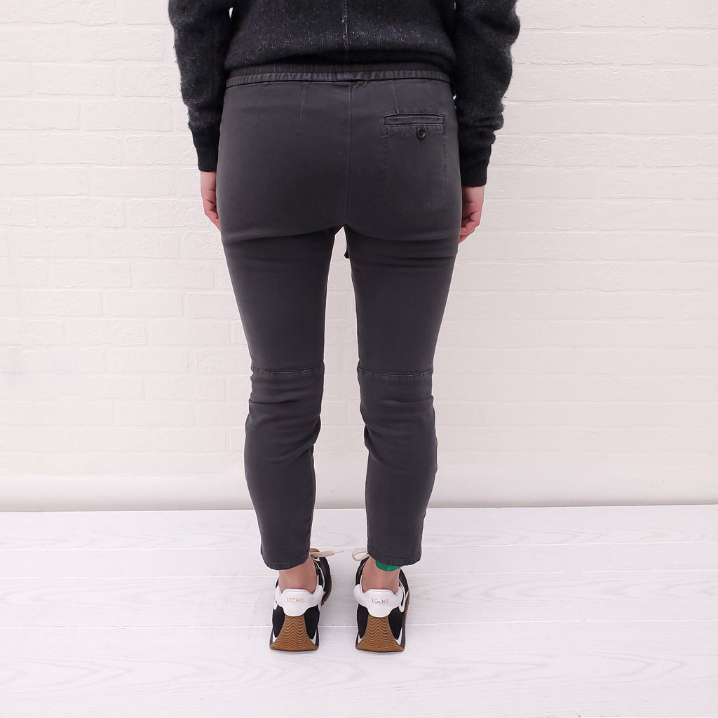 JAMES PERSE DARK GREY DRAWSTRING PANTS WITH SLITS - SIZE 0/XS
