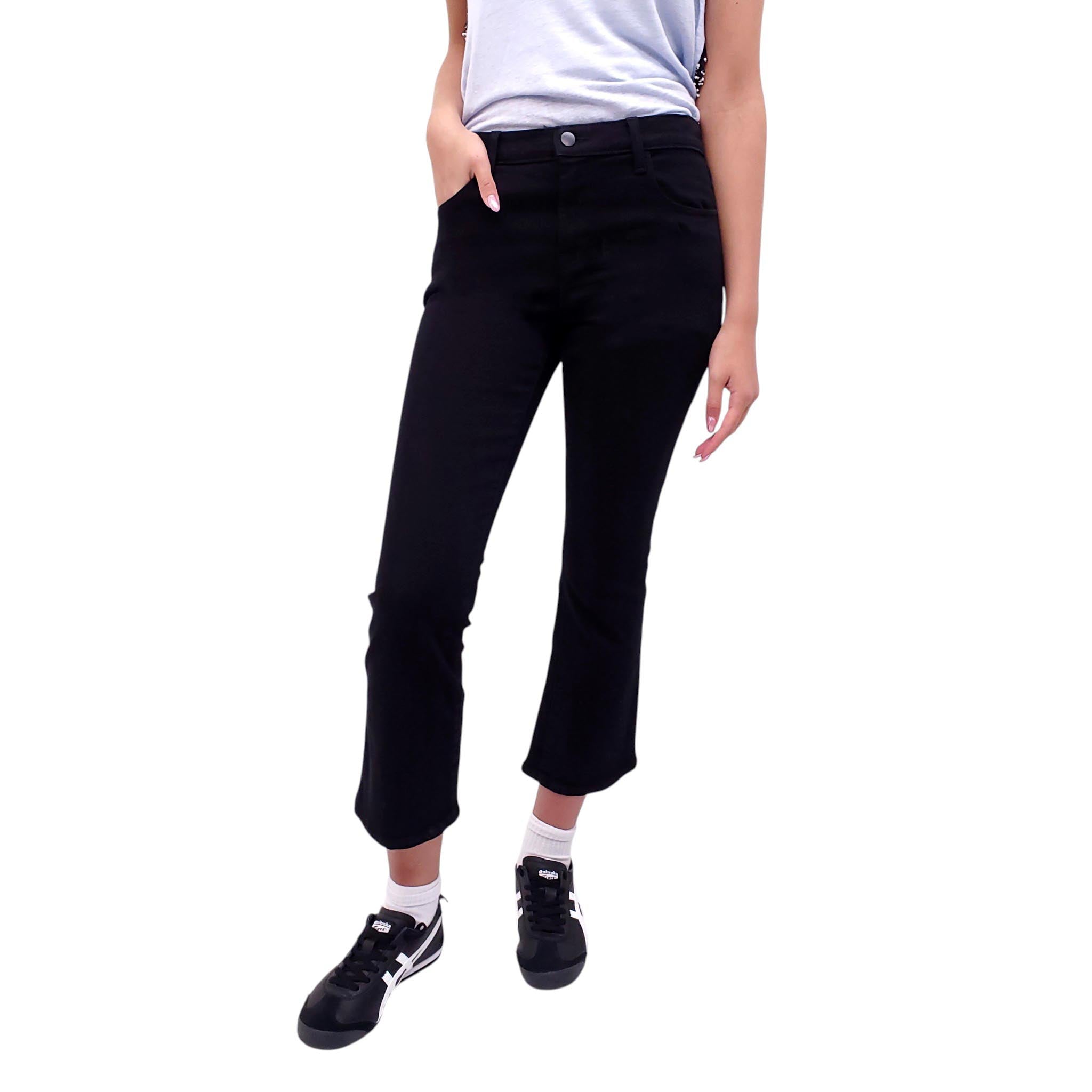 J BRAND BLACK 'AUBRIE' HIGH-RISE CROP BOOT JEANS - SIZE 26