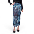 JEAN PAUL GAULTIER BLUE PATTERNED MESH LONG SKIRT - SIZE L
