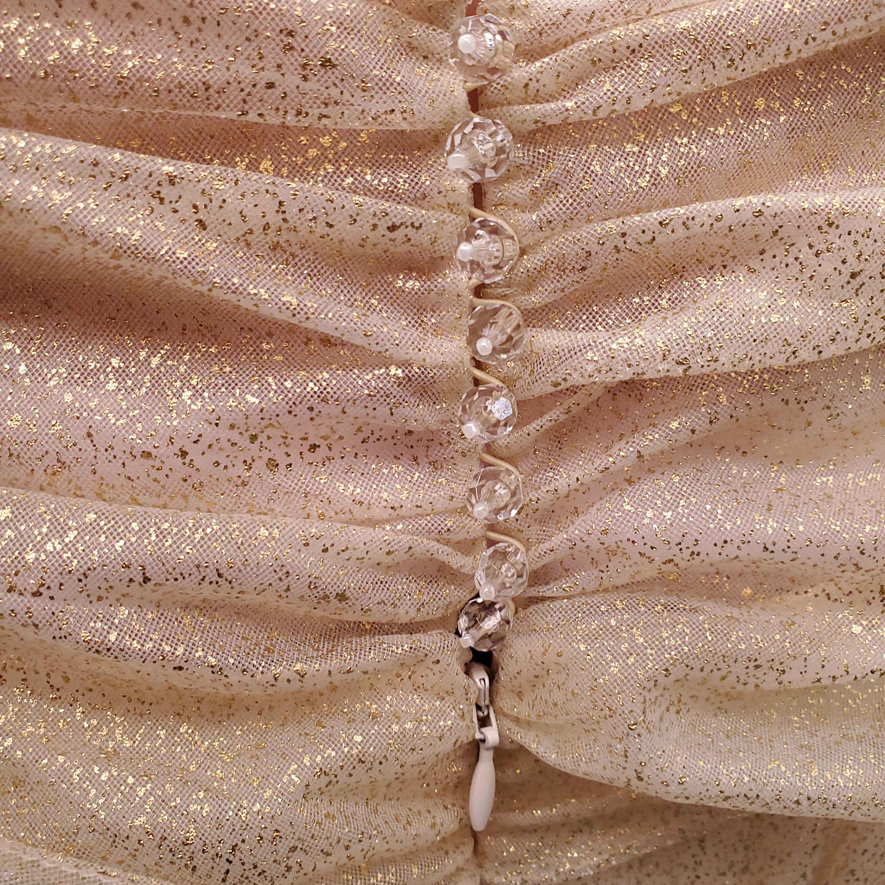 JENNY PACKHAM GOLD TULLE DRESS WITH BOW - SIZE 12