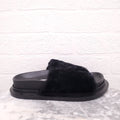 JIL SANDER FAUX FUR SANDALS - SIZE 36