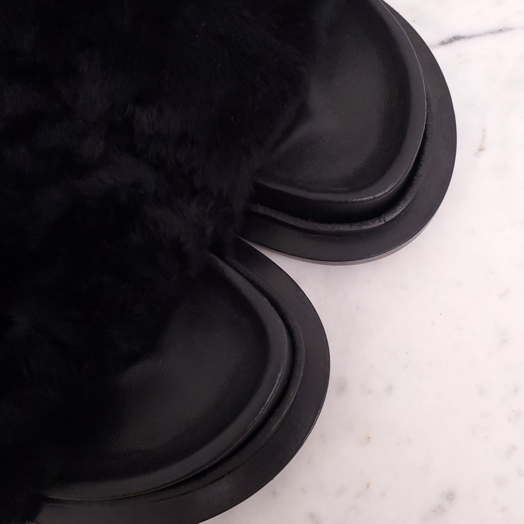 JIL SANDER FAUX FUR SANDALS - SIZE 36