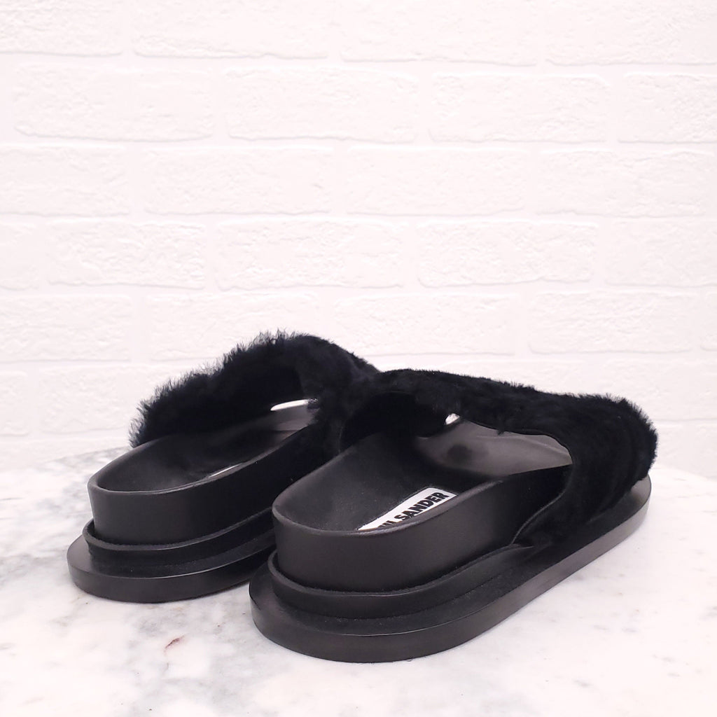 JIL SANDER FAUX FUR SANDALS - SIZE 36