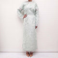 JIL SANDER MINT 'DOUBLE SPLIT LOBBY FRINGED' DRESS - SIZE 36