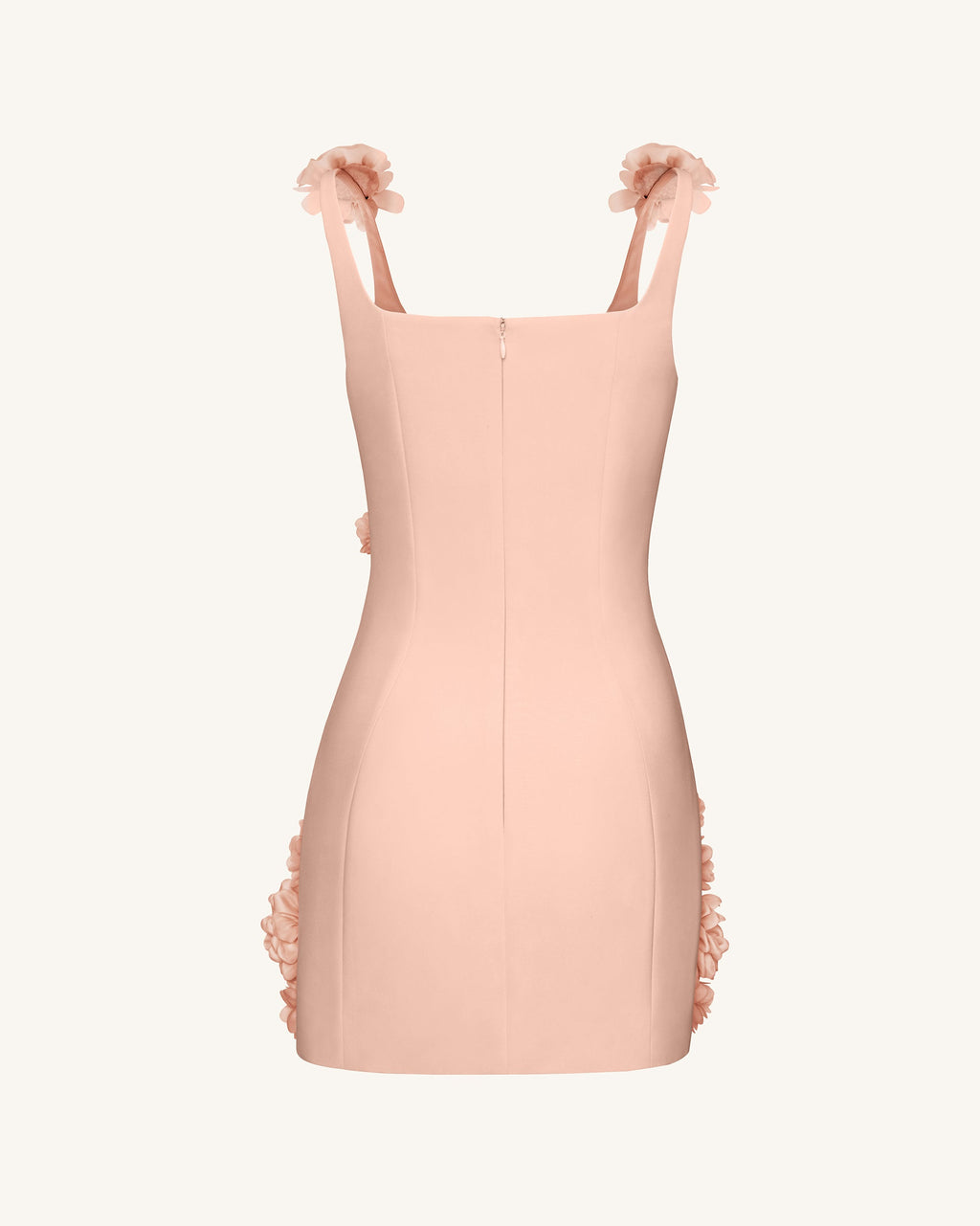 Elaina Rosette Applique Mini Dress - Apricot