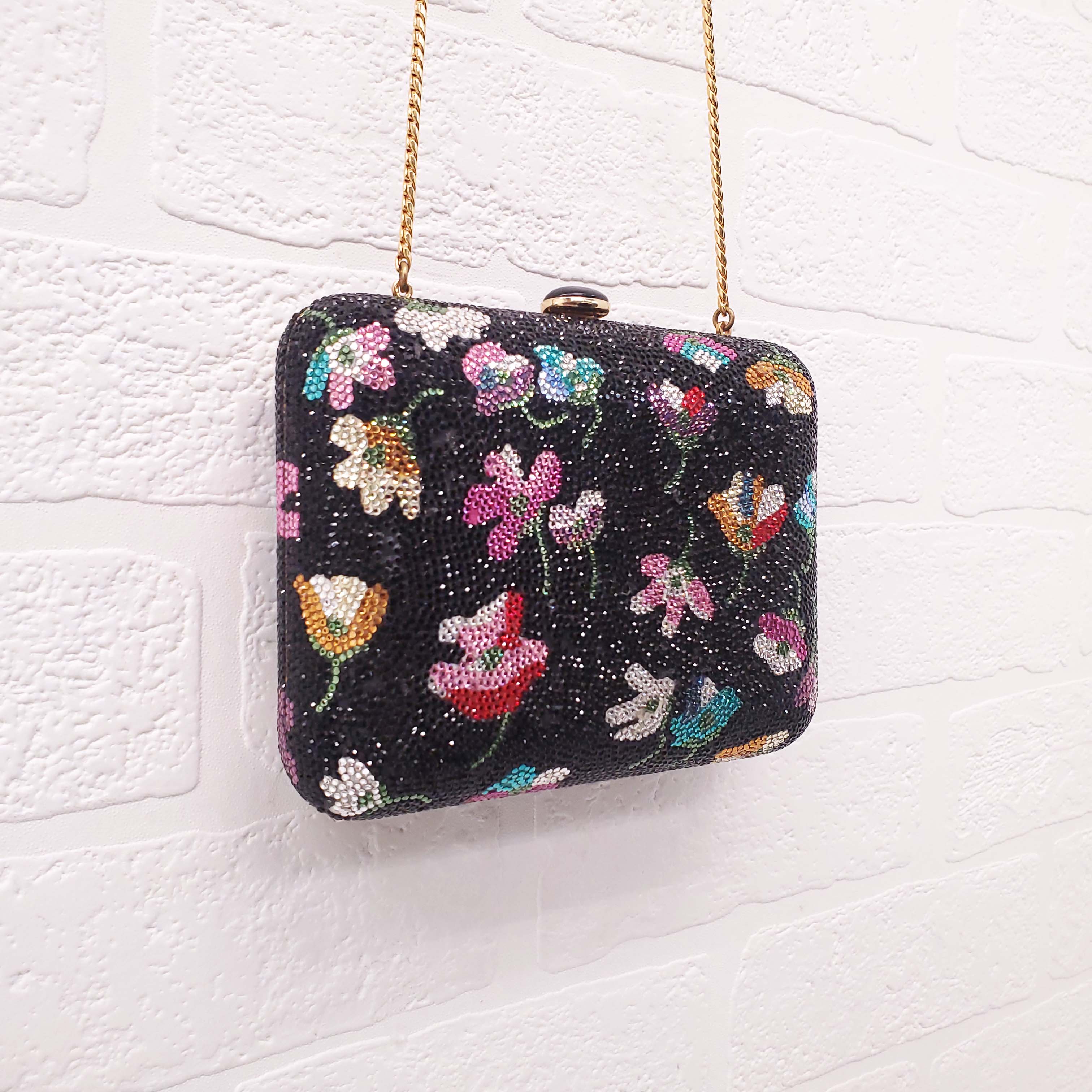 JUDITH LEIBER CRYSTAL FLORAL BAG