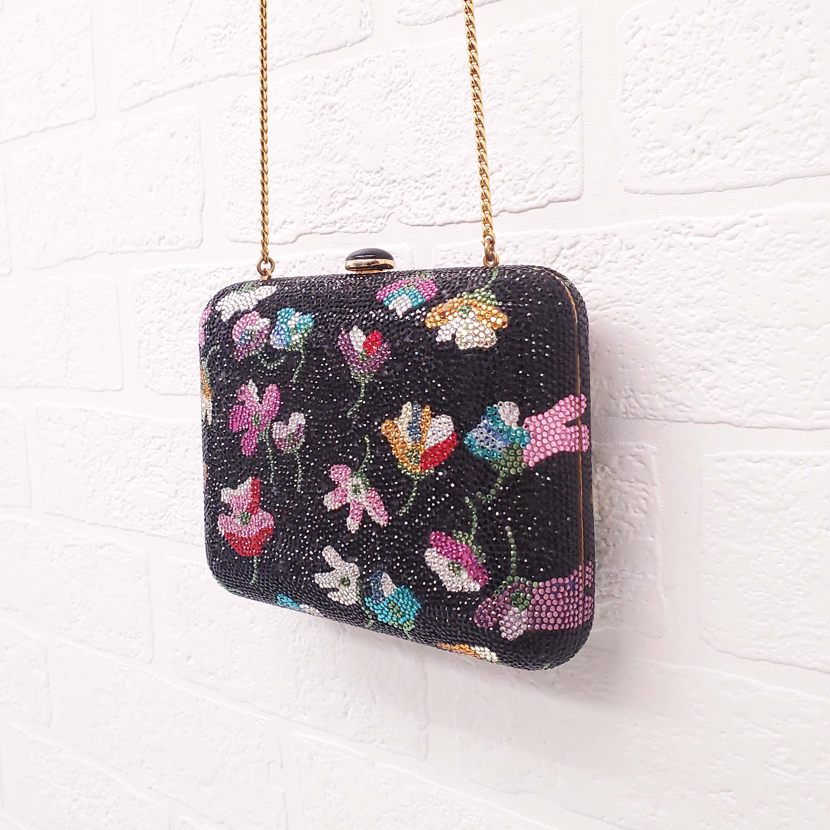 JUDITH LEIBER CRYSTAL FLORAL BAG