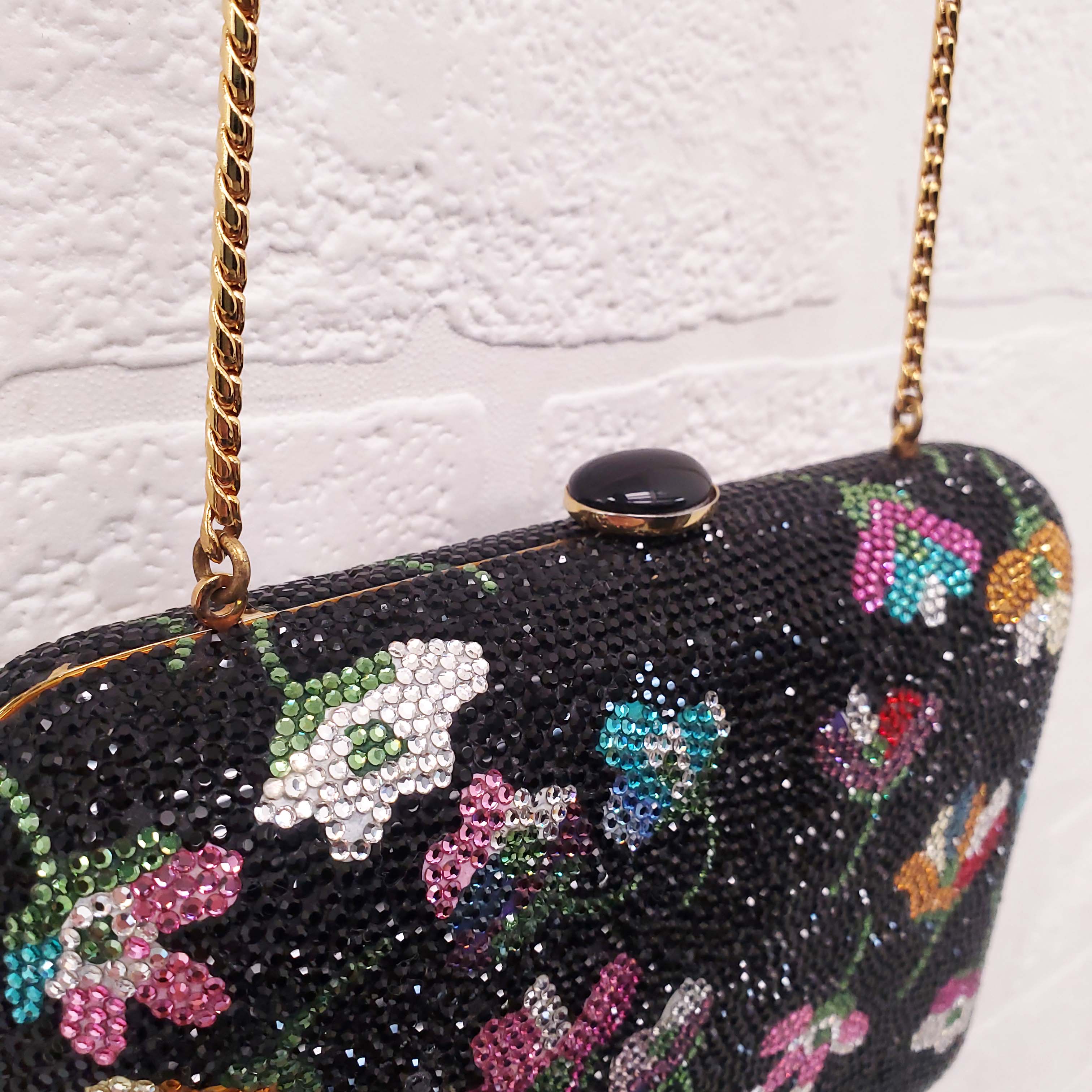 JUDITH LEIBER CRYSTAL FLORAL BAG