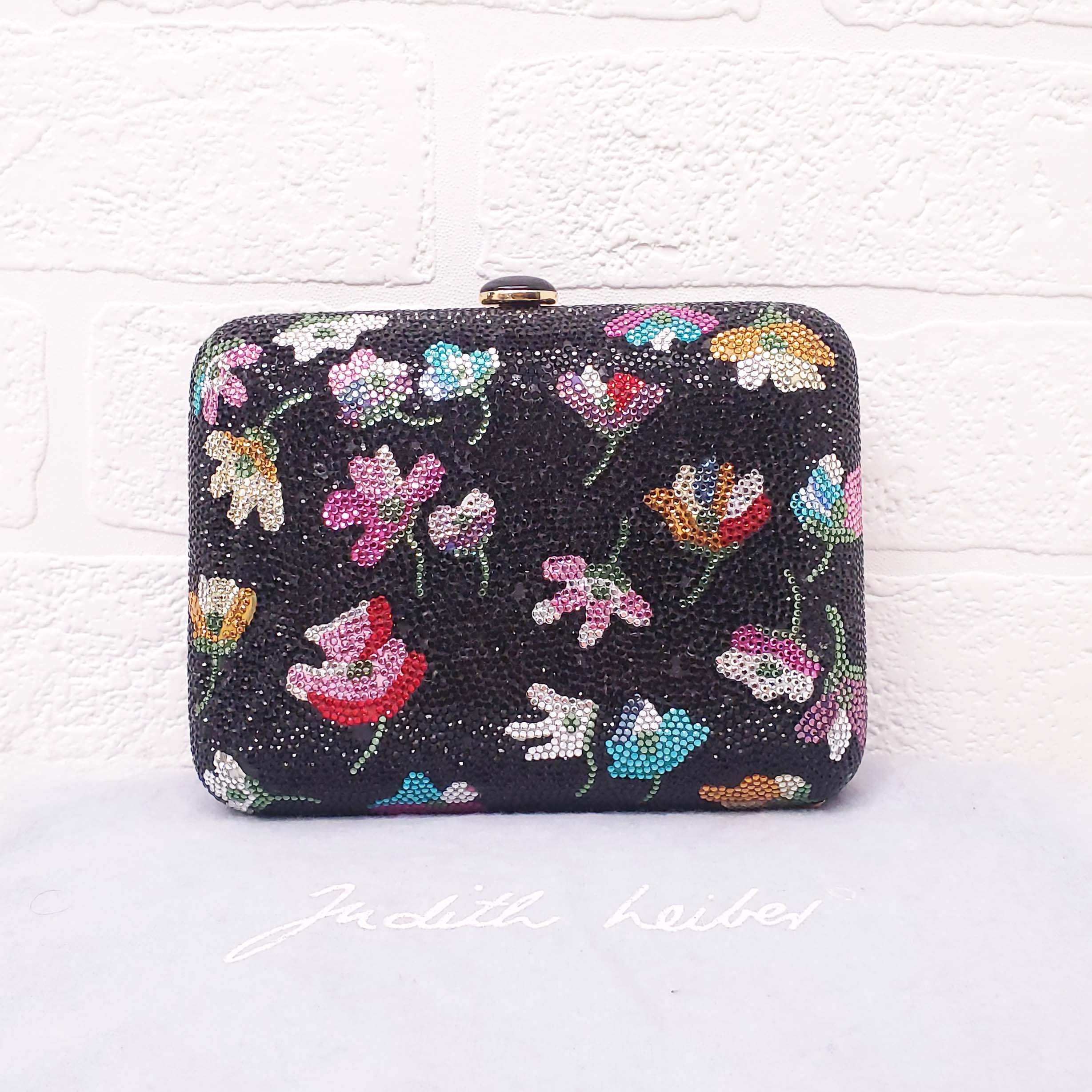 JUDITH LEIBER CRYSTAL FLORAL BAG