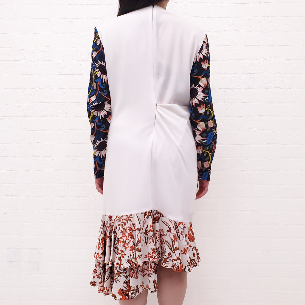 JW ANDERSON FLORAL RUCHED DRESS - SIZE 8