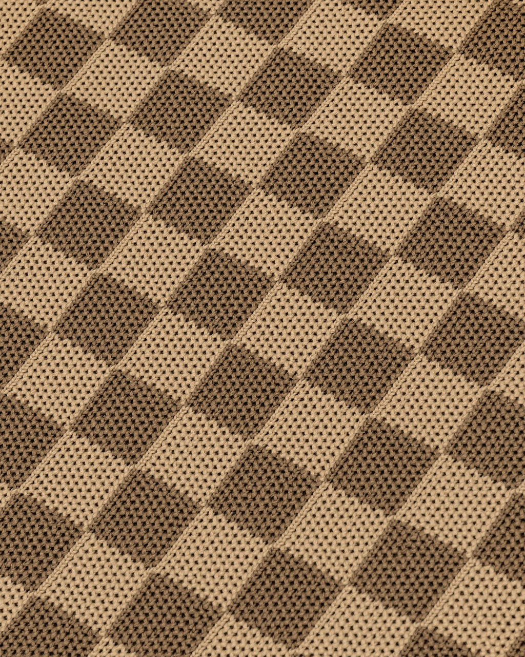 Shea Checkerboard Knitted Tote Bag - Brown
