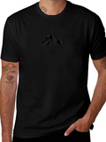 Minimalist Mountain Graphic Black T-Shirt
