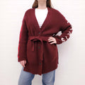 KENZO BURGUNDY CARDIGAN WITH BELT - SIZE S