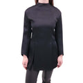 KHAITE BLACK SATIN PLEATED BLOUSE - SIZE 2