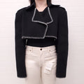 KHAITE BLACK 'HUDSON' BOLERO WITH STITCHING DETAIL - SIZE M/L