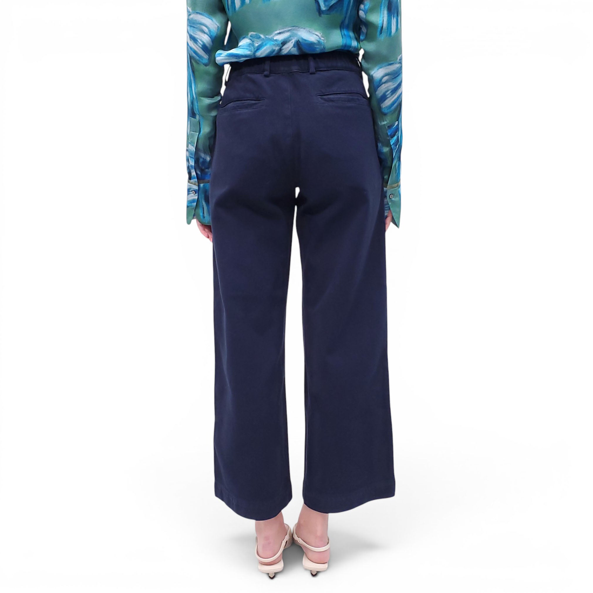 LABO.ART DARK DENIM WIDE LEG TROUSERS - SIZE S
