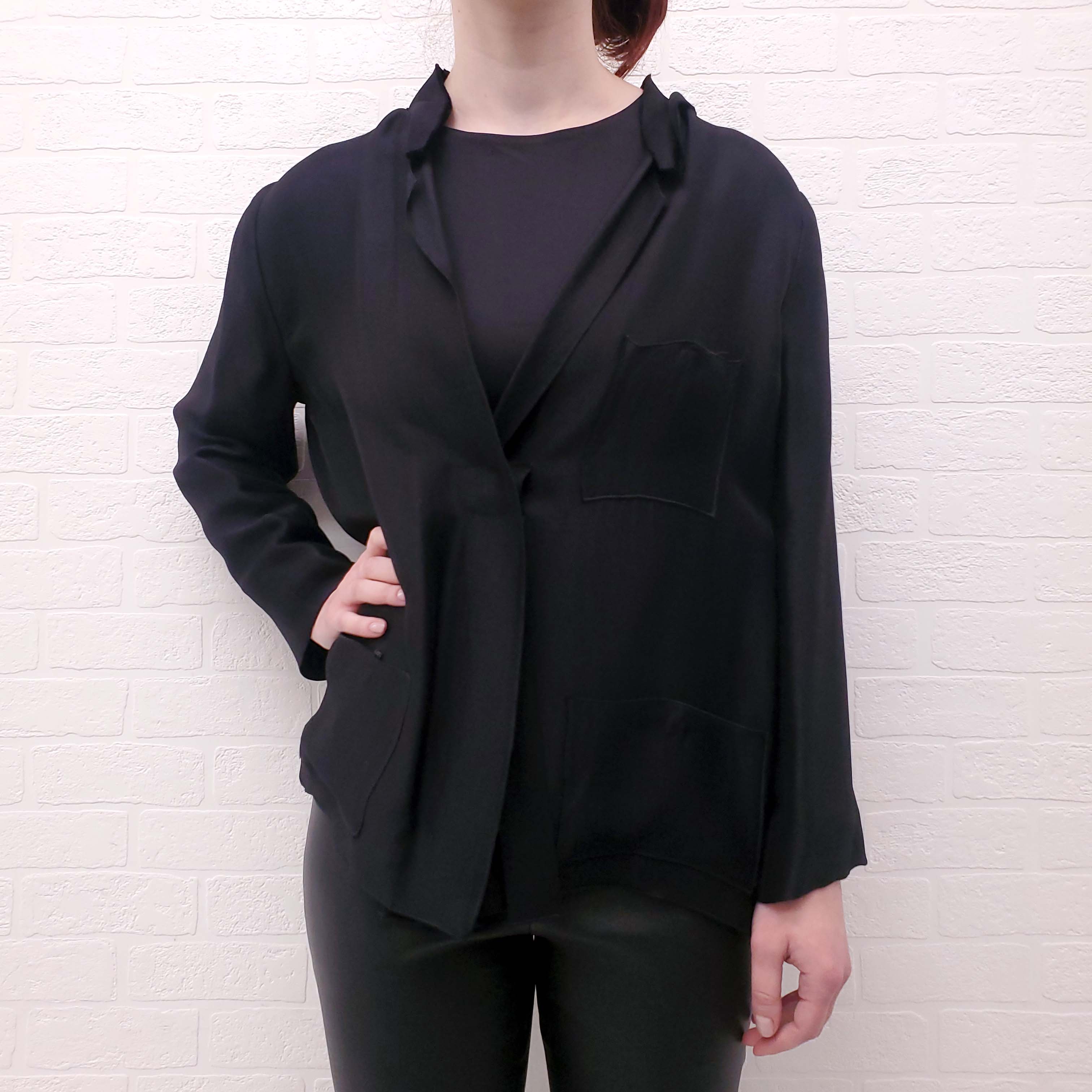 LANVIN BLACK BLOUSE BLAZER  - SIZE 42