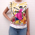 LANVIN GRAPHIC T-SHIRT WITH STONE DETAILS - SIZE XS