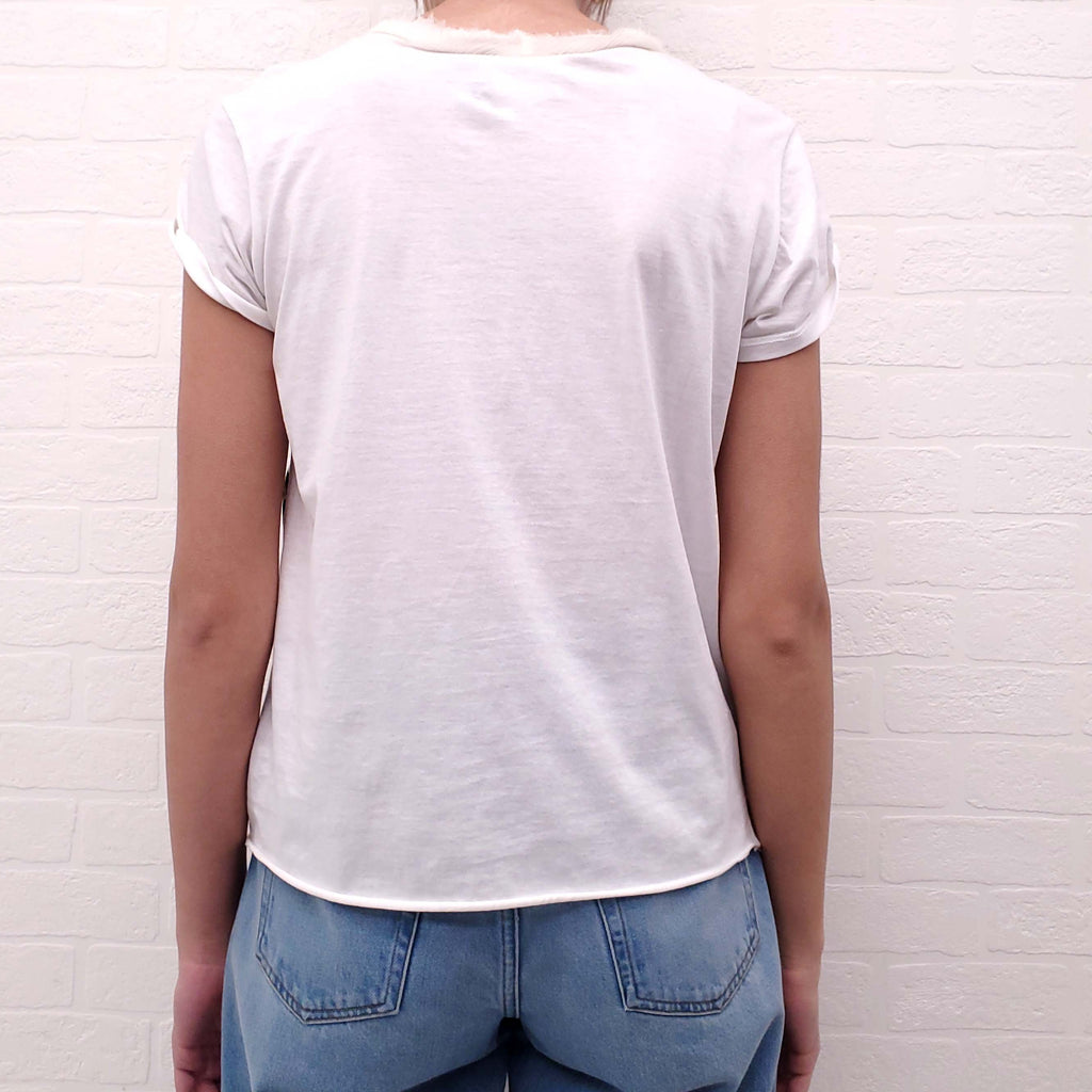 LANVIN GRAPHIC T-SHIRT WITH STONE DETAILS - SIZE XS