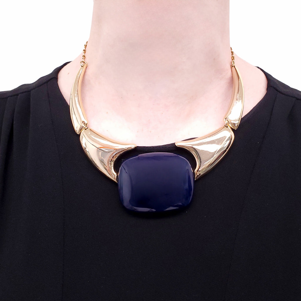 LANVIN VINTAGE GOLD AND BLUE NECKLACE