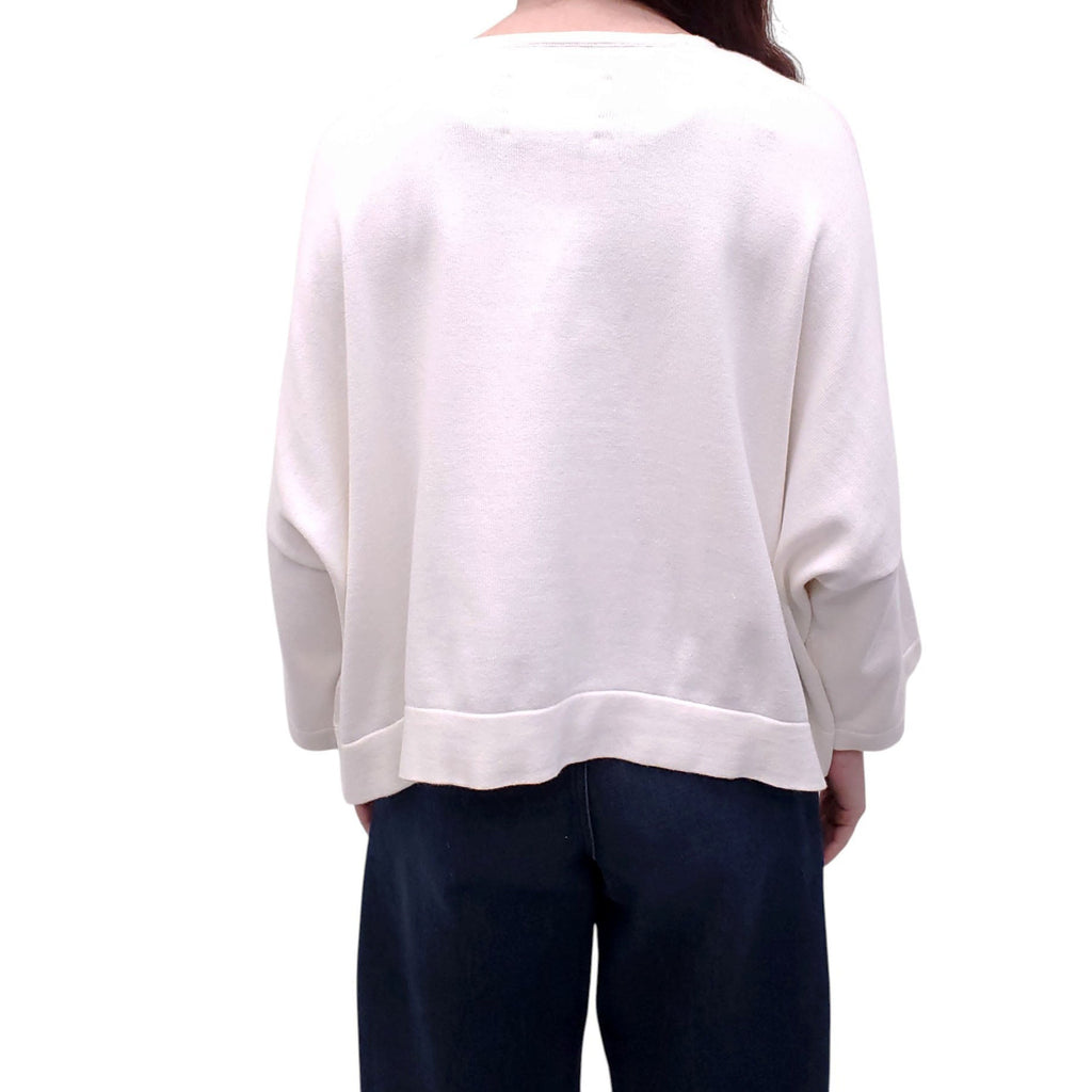 LAUREN MANOOGIAN WHITE KNIT SWEATER - SIZE 1 (S)