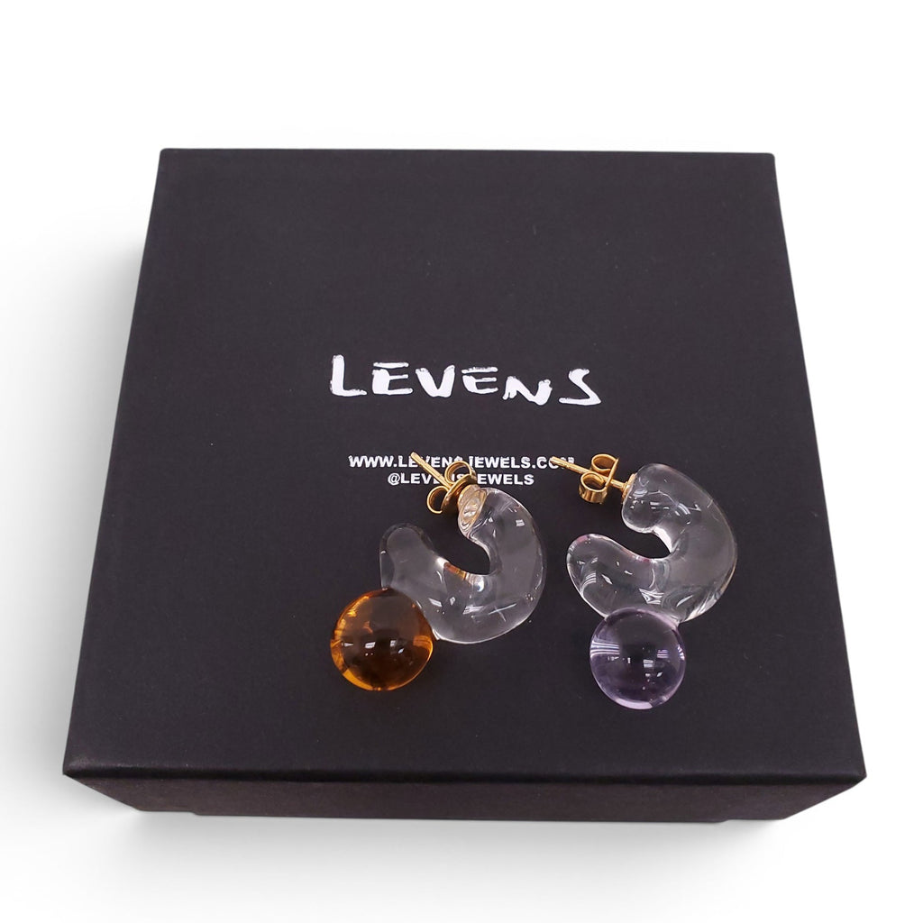 LEVENS JEWELS MINI DROP HOOP EARRINGS
