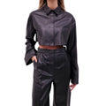 LOEWE CROPPED LEATHER SHIRT - SIZE 38