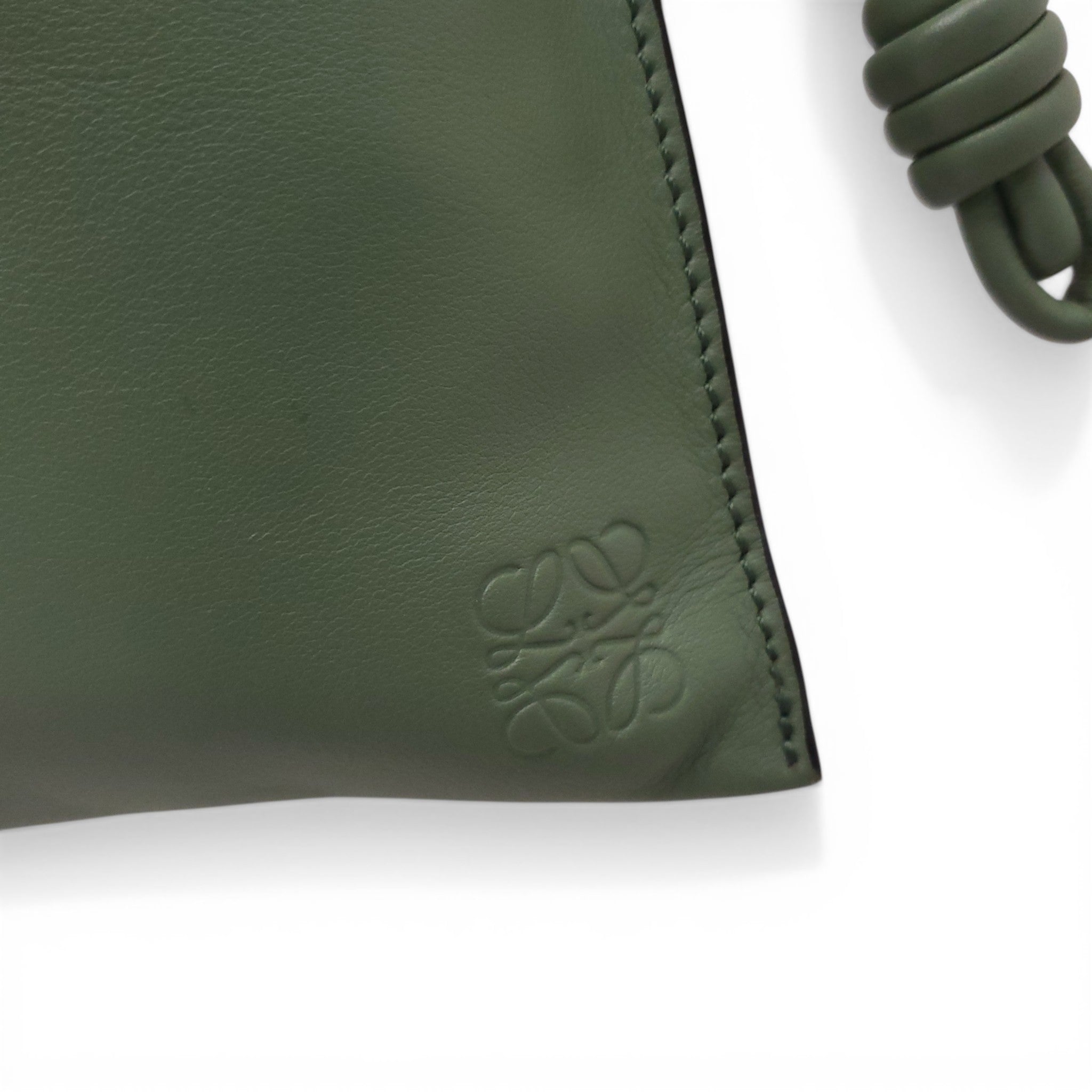 LOEWE LIME GREEN LEATHER FLAMENCO SMALL BAG