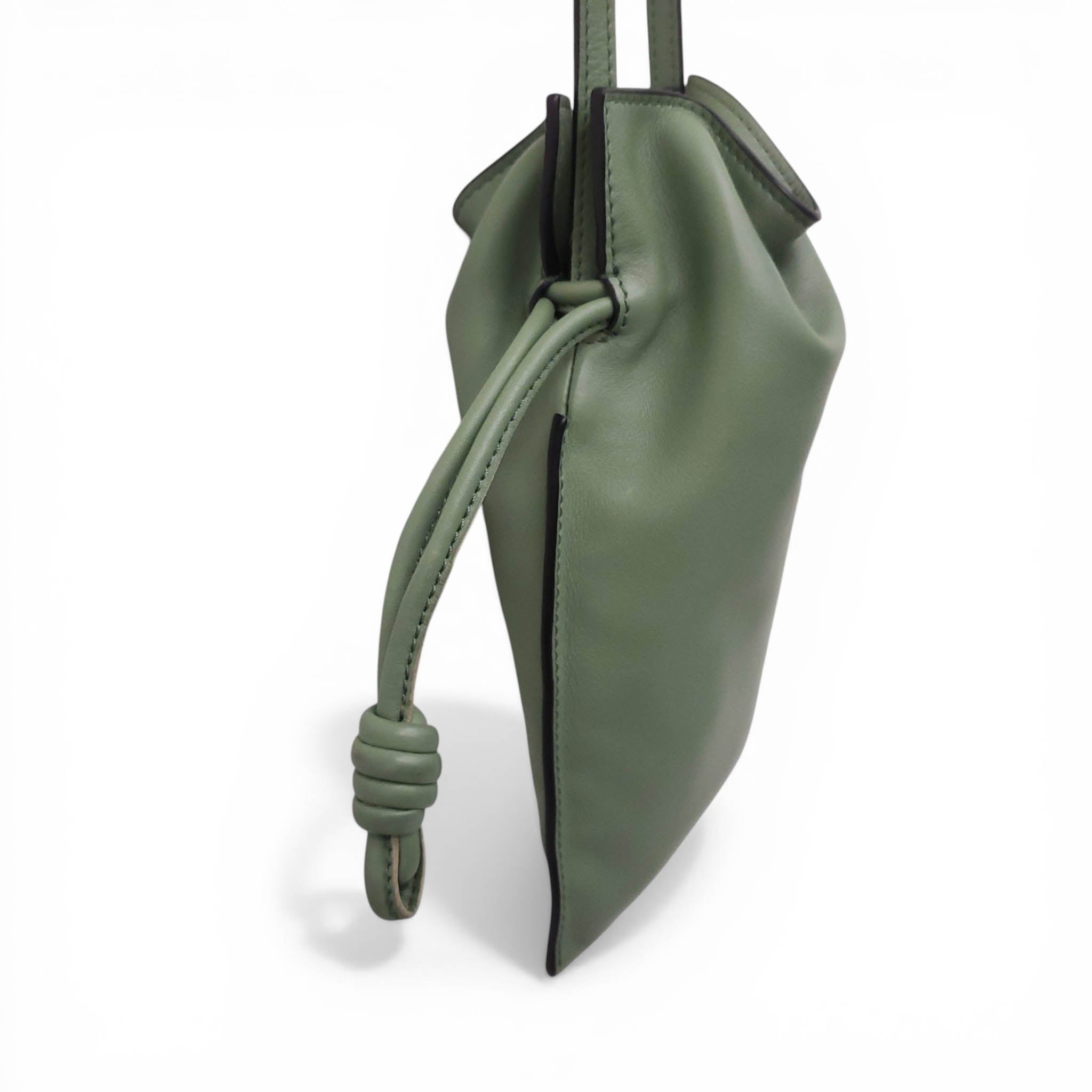 LOEWE LIME GREEN LEATHER FLAMENCO SMALL BAG