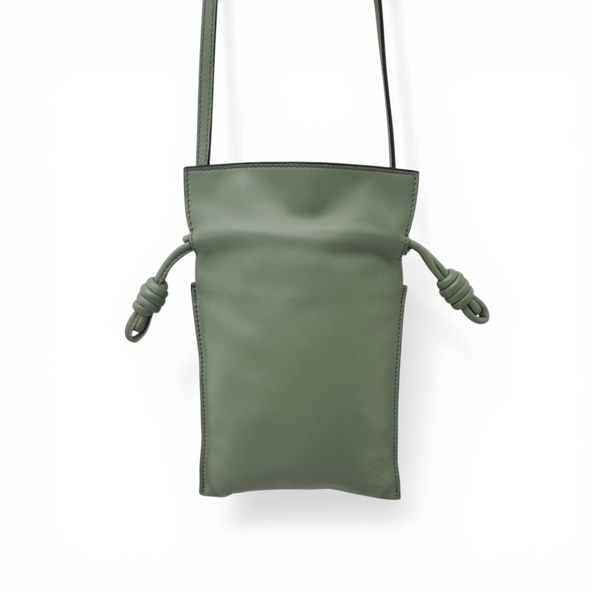 LOEWE LIME GREEN LEATHER FLAMENCO SMALL BAG