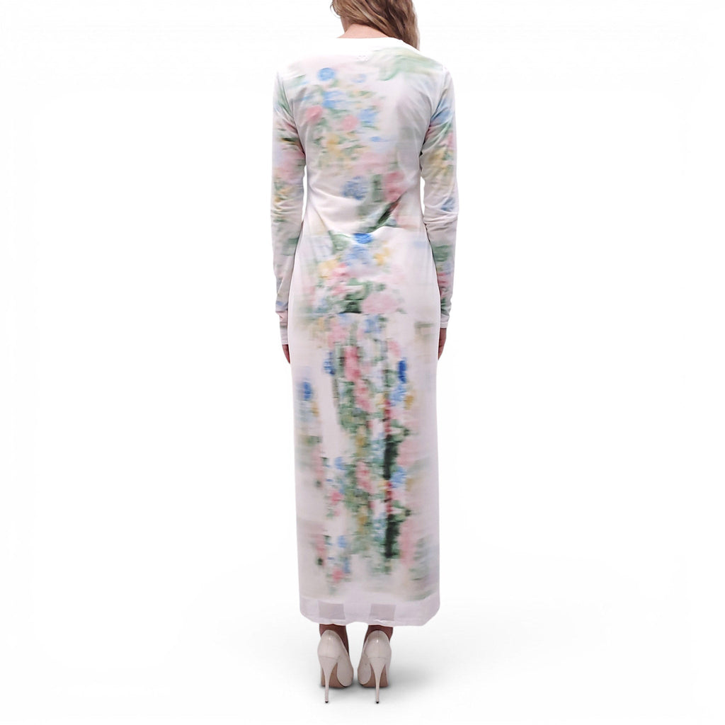 LOEWE PASTEL PRINTED MESH MIDI DRESS - SIZE L