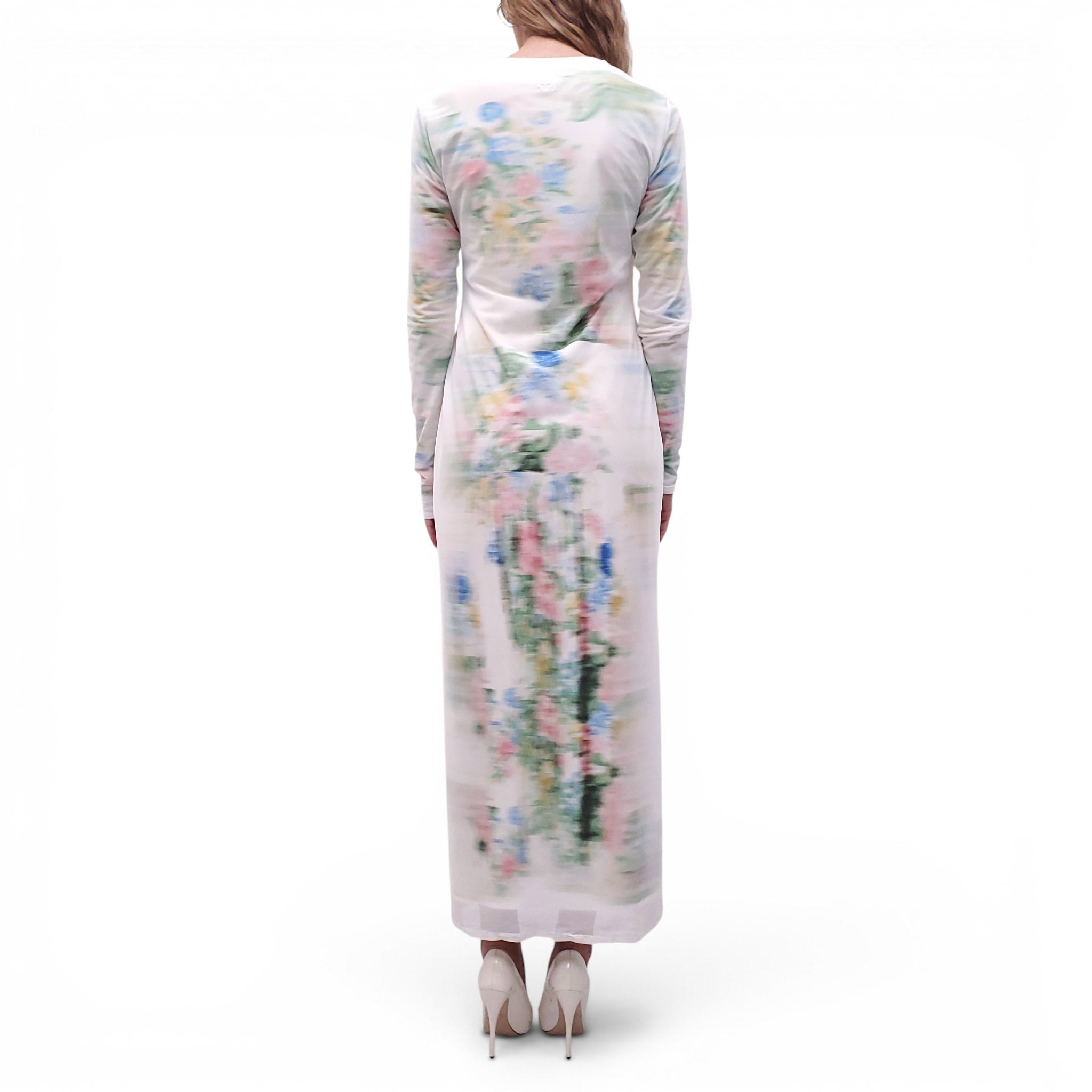 LOEWE PASTEL PRINTED MESH MIDI DRESS - SIZE L