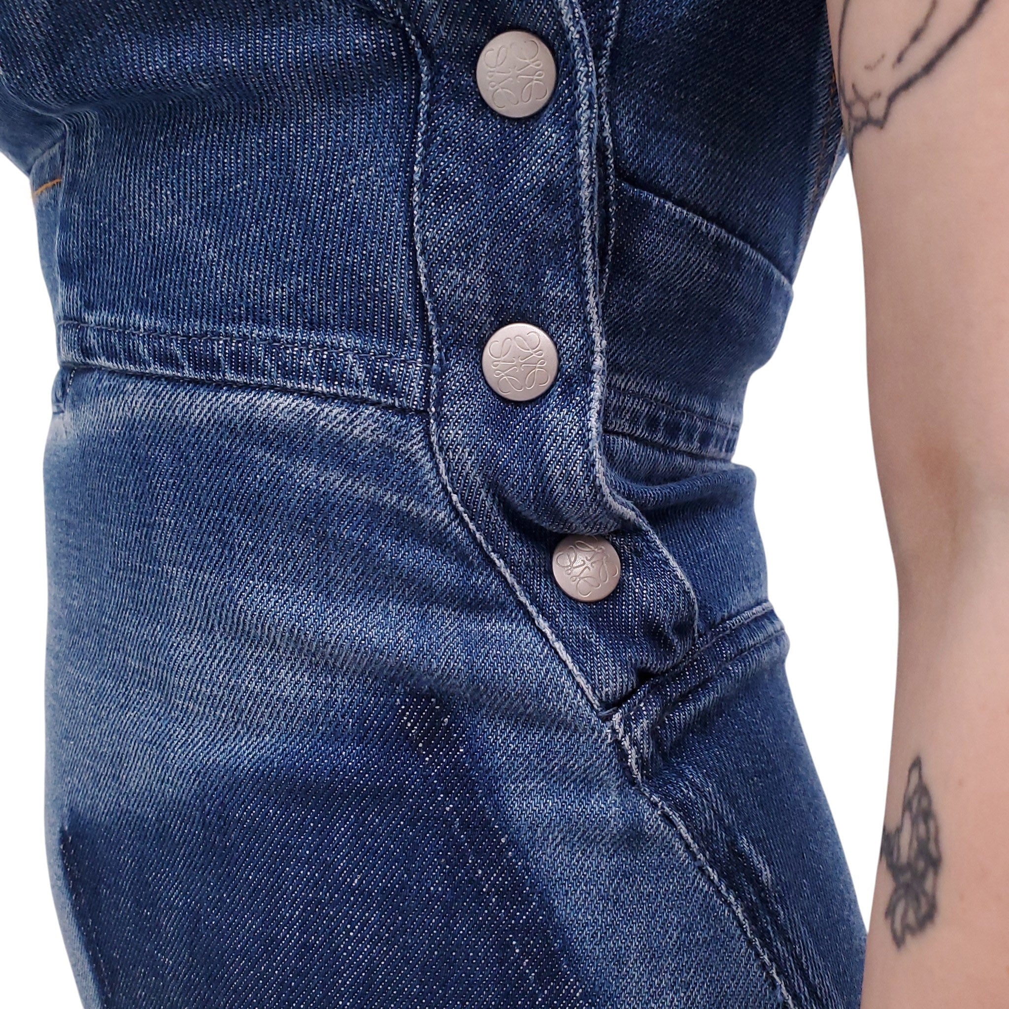 LOEWE RUNWAY DENIM MIDI DRESS - SIZE 36