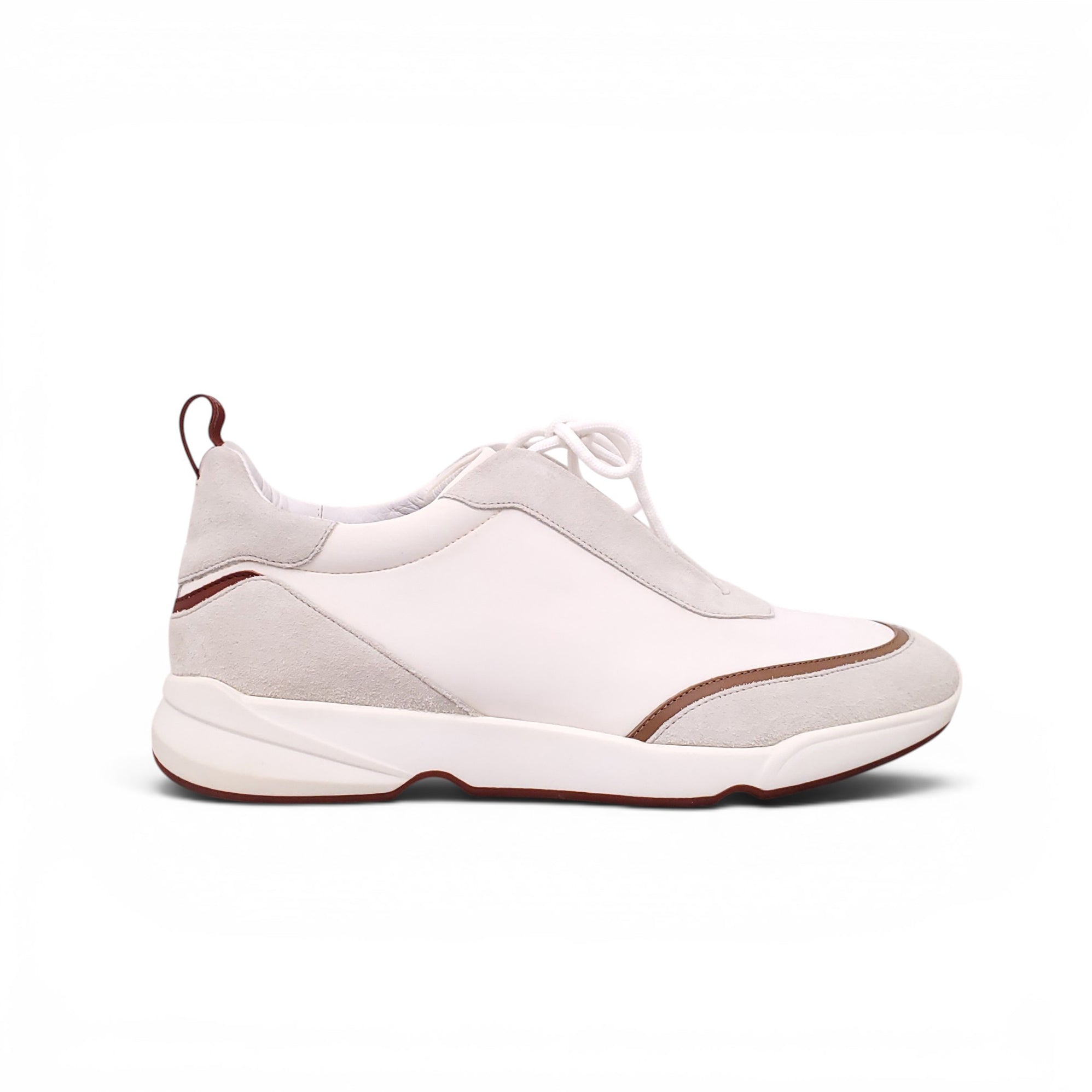LORO PIANA WHITE MODULAR WALK LOW TRAINERS - MEN'S SIZE EU 43