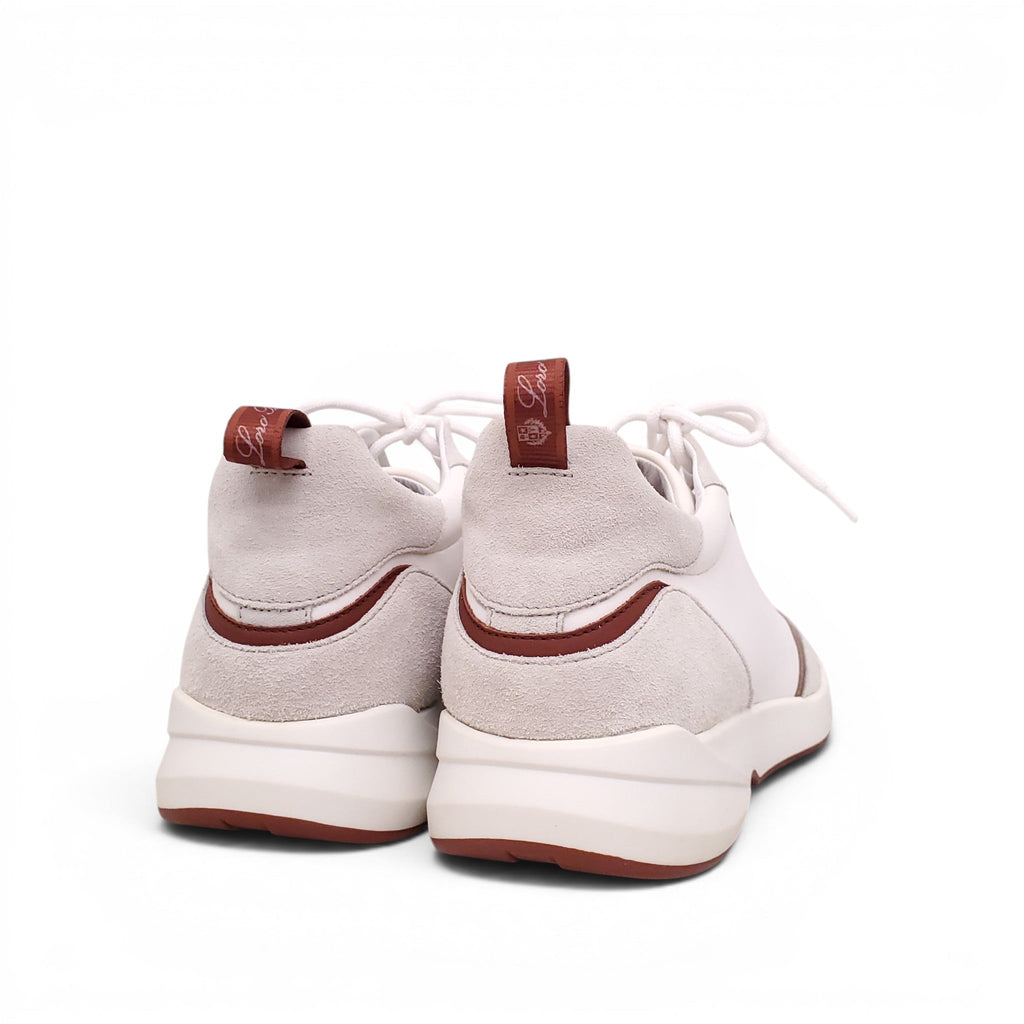 LORO PIANA WHITE MODULAR WALK LOW TRAINERS - MEN'S SIZE EU 43