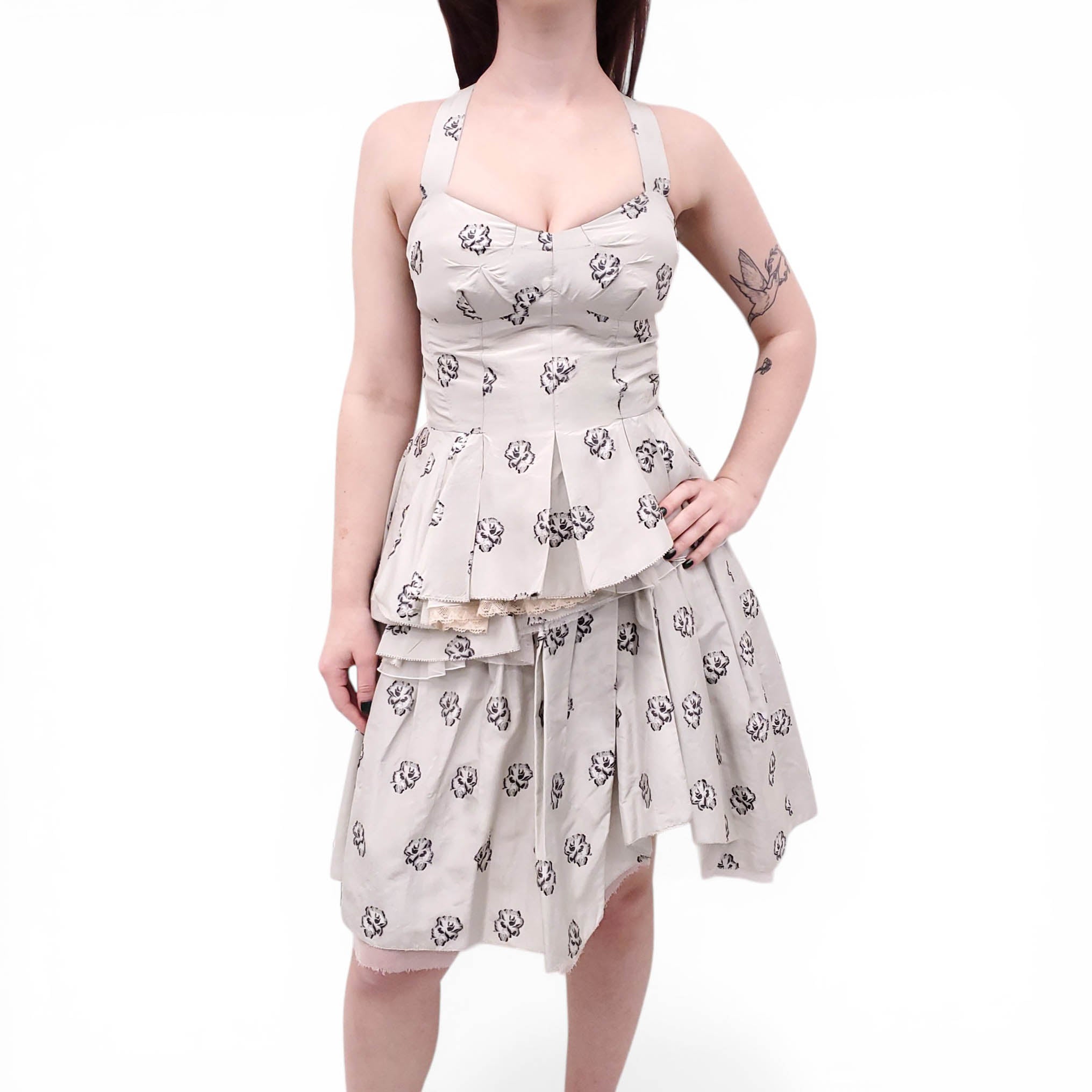 LOUIS VUITTON RUNWAY FLORAL BLOUSE AND SKIRT SET- SIZE 36/38