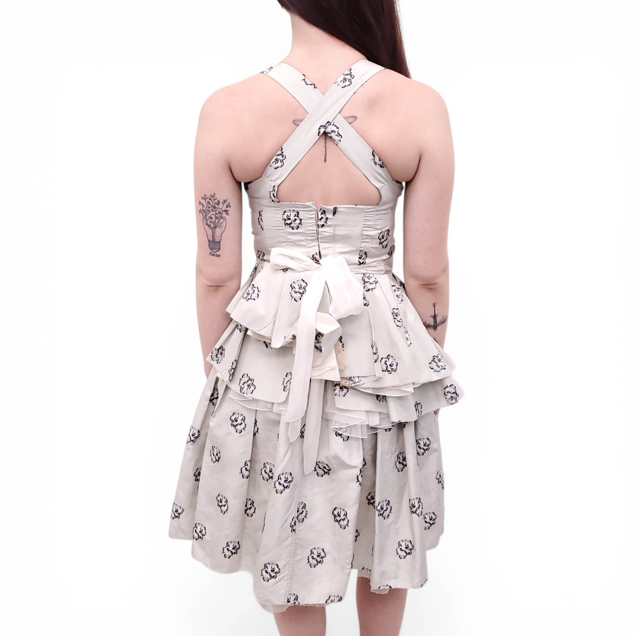 LOUIS VUITTON RUNWAY FLORAL BLOUSE AND SKIRT SET- SIZE 36/38