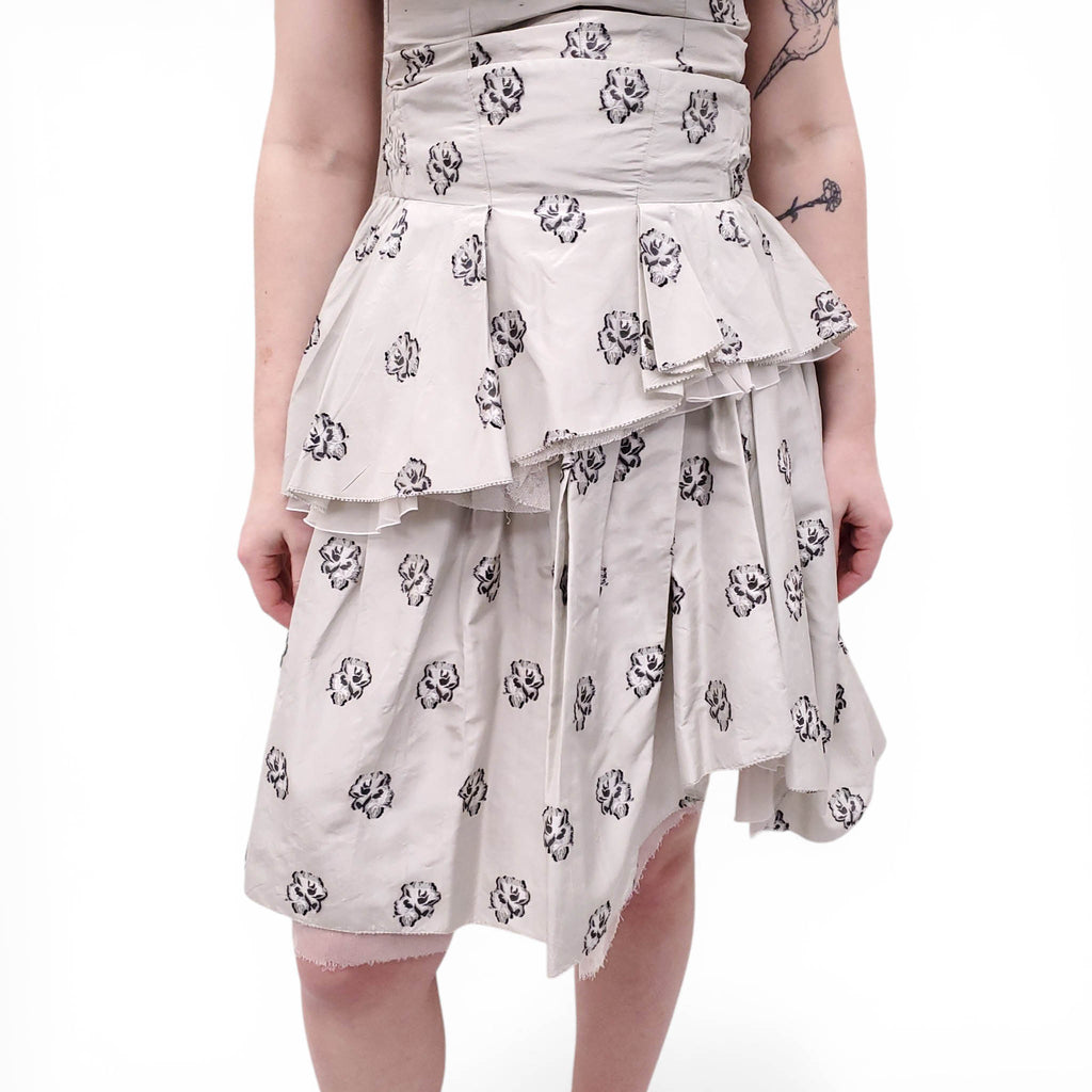 LOUIS VUITTON RUNWAY FLORAL BLOUSE AND SKIRT SET- SIZE 36/38